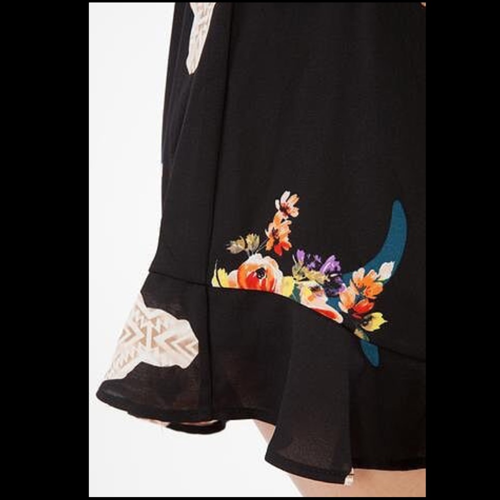 Bull Print Ruffle Romper - Black - Picture 3 of 3